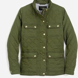 Women's J. Crew Quilted Olive Military Jacket in Small